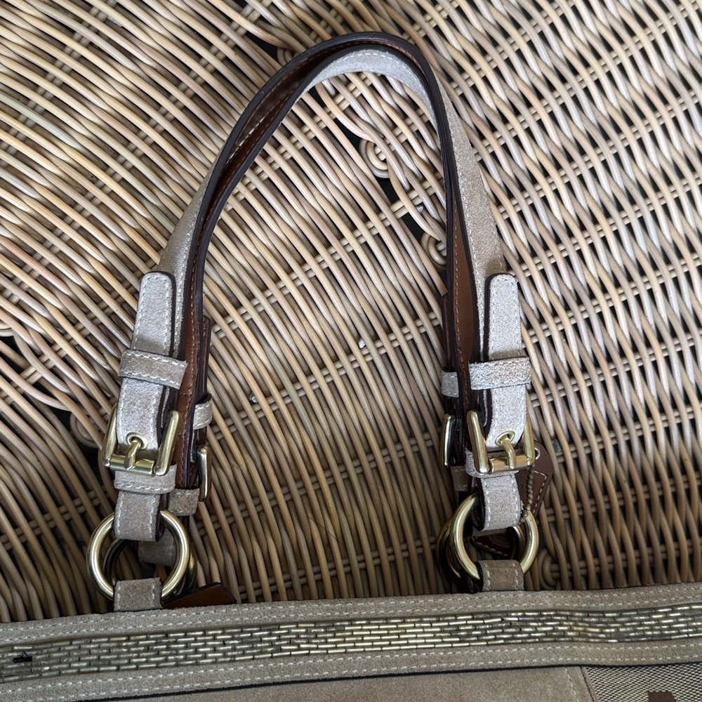 Coach Brown and Tan Signature Canvas Tote - Picture 7 of 13